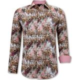Gentile Bellini - Hawaii - Blouse - Bruin - Slim Fit - Lange Mouwen
