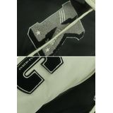 Enos - Geborduurde Vintage Varsity Jacket - Zwart - Oversized - 851