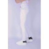 Witte Slim Fit Heren Jeans met Scheuren -1090 - Wit