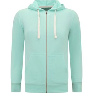 Hoodie Heren met Rits - Trainingsvest Heren - Sportvest - Mint Groen