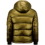 Goudkleurige Puffer Jas Heren met Capuchon