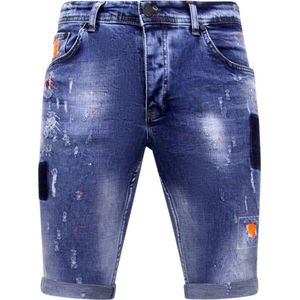 Local Fanatic - 1008 - Korte Skinny Broek - Blauw - Denim