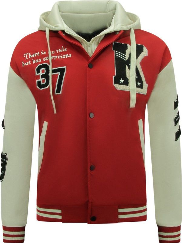 Enos - College Jack - Rood - Oversized - Met Capuchon