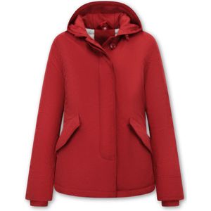 Winterjas Dames Gewatteerd - Met Capuchon - Rood