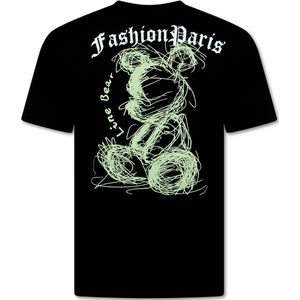 Top-Star - T-shirt - Zwart - Oversized met Print - Bear - 691