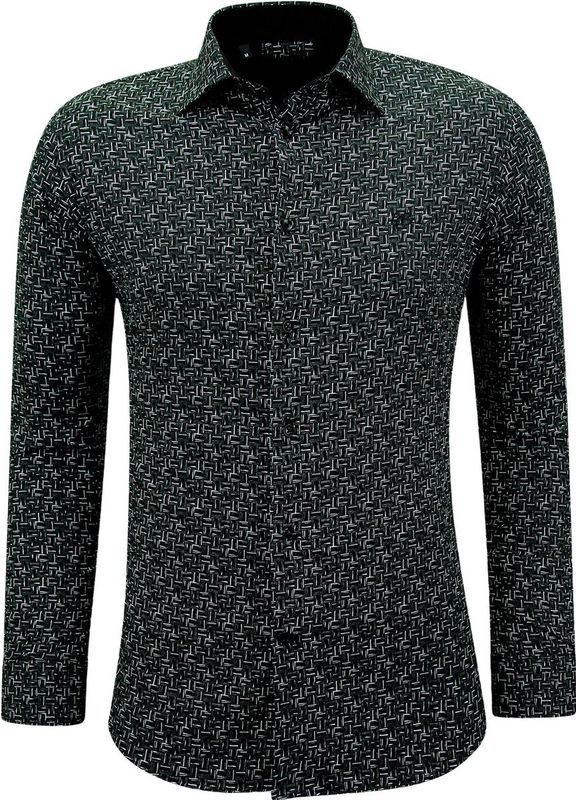 Gentile Bellini - Casual Overhemden - Zwart - Lange Mouw - Slim Fit
