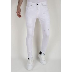 Witte Ripped Jeans voor Heren Slim Fit -DP106