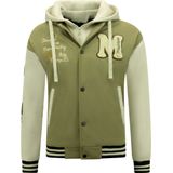 Oversized Baseball Jas Classic met Capuchon -8632- Groen