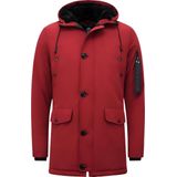 Enos - Lange Heren Jas - Rood - 65% Katoen 35% Polyester