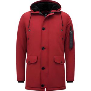 Lange Jas Heren - Winterjassen Heren Parka - 7103 - Rode Jas