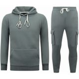Huispak Heren Volwassenen - Oversized Joggingpak - Dik Geweven - Antraciet