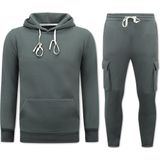 Huispak Heren Volwassenen - Oversized Joggingpak - Dik Geweven - Antraciet