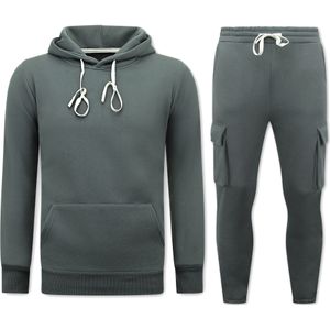Huispak Heren Volwassenen - Oversized Joggingpak - Dik Geweven - Antraciet