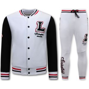 Joggingpak - Wit / Zwart - Katoen / Polyester - Slim Fit