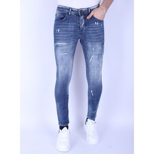 Donkerblauwe Slim Fit Heren Spijkerbroek -1097 - Blauw