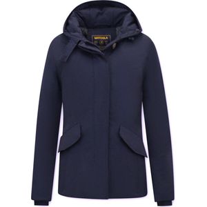 Korte jas Vrouwen met Capuchon - 5898 - Blauw