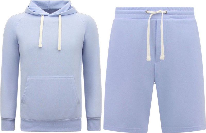 Hoodie Heren - Korte Joggingbroek Heren - SET - Licht Blauw