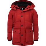 Enos - Lange Gewatteerde Jas - Rood - Heren - Slim Fit