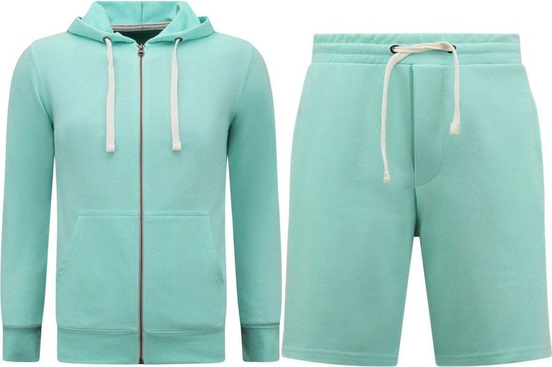 Hoodie Heren - Joggingshort Heren - SET - Mint Groen