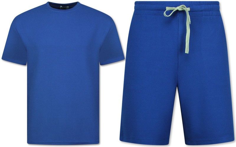 Zomerset Heren - Ribbed Oversized - Two Piece Setje - Twinset - Co ord Set - 918 - Groen - Maat: XXL