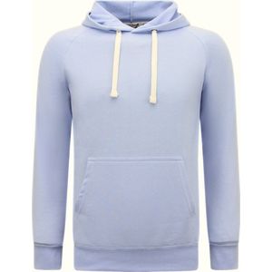 Hoodie Heren - Trui Heren - Sweater Heren - Effen Basic Slim Fit - Licht Blauw