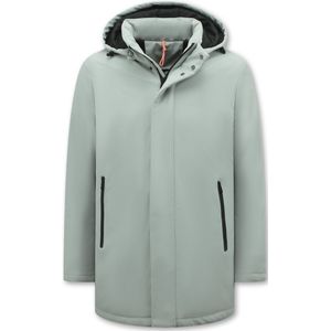 Winterjas Heren Waterdicht - Parka Jas Heren - Lange winterjas heren - 8766 - Witte Jas