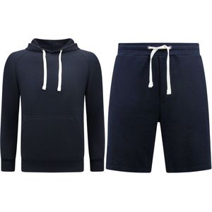 Hoodie Heren - Korte Broek Heren - SET- Donker Blauw
