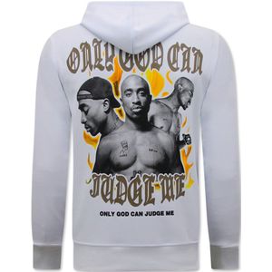 Tupac - Legend Hoodie - Wit - 20% Katoen 80% Polyester