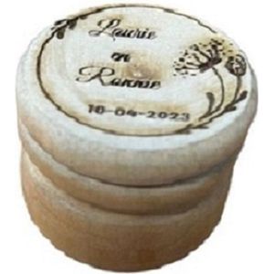 Gepersonaliseerd ringendoosje - hout