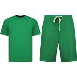 Zomerset Heren - Ribbed Oversized - Two Piece Setje - Twinset - Co ord Set - F-918 - Groen