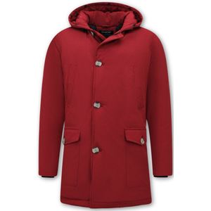 Enos - Gewatteerde Parka - Rood - 65% Katoen 35% Polyester
