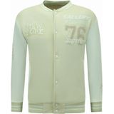 Fashionalert - Varsity Jacket - Beige - 100% Polyester - Oversized Pasvorm