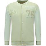 Fashionalert - Varsity Jacket - Beige - 100% Polyester - Oversized Pasvorm