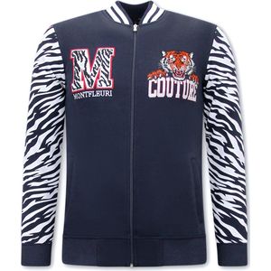 Heren Vest met Print - Tiger Design - 3689 - Blauw