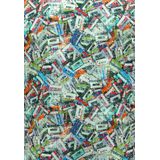 Gentile Bellini - Kreukvrij Overhemd - Oranje - Lange Mouwen - Slim Fit - Old School Print