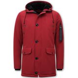 Lange Jas Heren - Winterjassen Heren Parka - 7103 - Rode Jas