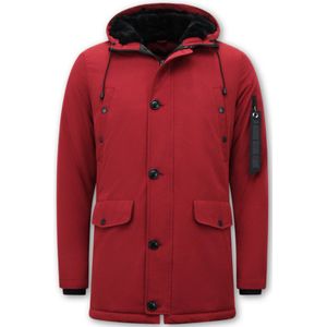 Lange Jas Heren - Winterjassen Heren Parka - 7103 - Rode Jas