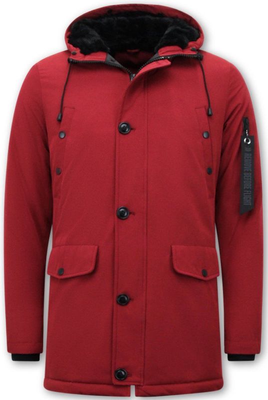 Lange Jas Heren - Winterjassen Heren Parka - 7103 - Rode Jas