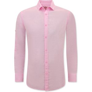 Enos - Linnen Overhemd - Casual - Roze - 100% Linnen