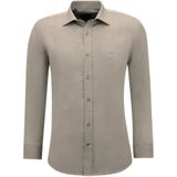 Gentile Bellini - Overhemden - Bruin - Lange Mouw - Slim Fit - Effen Oxford