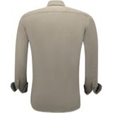 Gentile Bellini - Overhemden - Bruin - Lange Mouw - Slim Fit - Effen Oxford