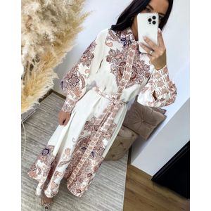 Msn-Collection - Lange Luxe Dames Jurk - 21719 - Wit