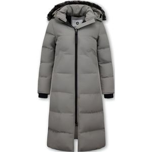 Matogla - Lange Dames Puffer Jacket - Grijs - 100% Polyester