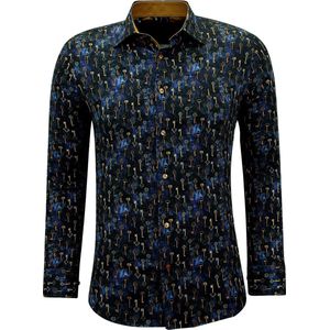Gentile Bellini - Slim Fit Overhemd - Blauw - Katoen - Lange Mouwen