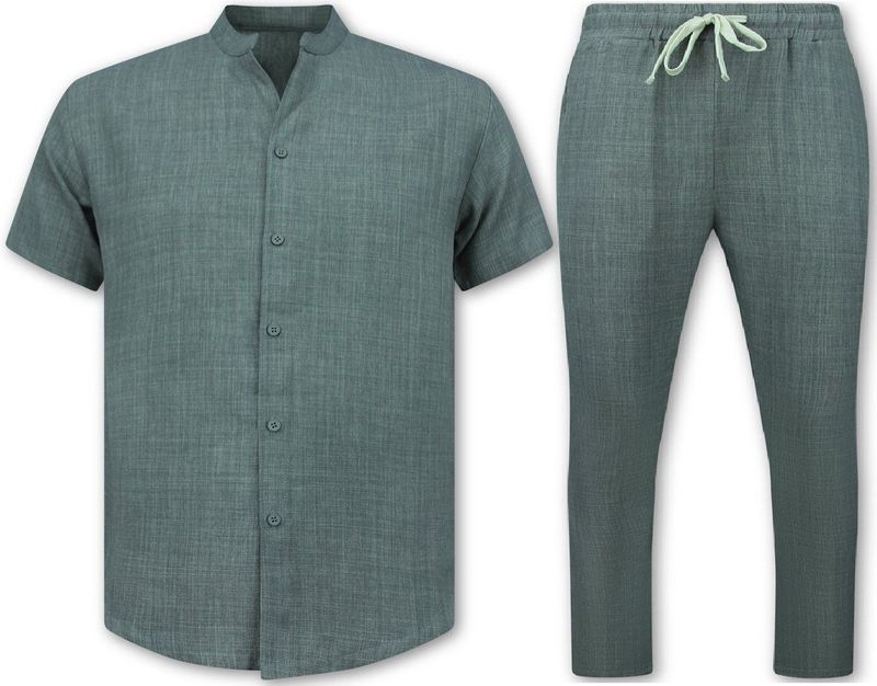 Linnen Twinset - Beige - 100% Polyester - Oversized Pasvorm