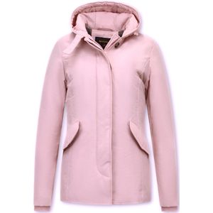 Matogla Korte Winterjas - Roze - Gewatteerd - Slim Fit