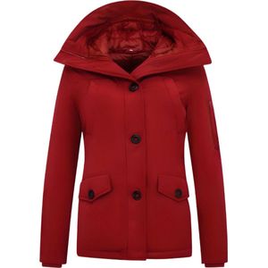 Winterjas Getailleerd Dames met Capuchon - 503 - Rood