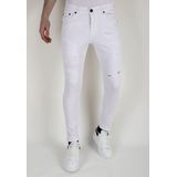 Nette Witte Heren Slim fit Spijkerbroek met Stretch -DP106