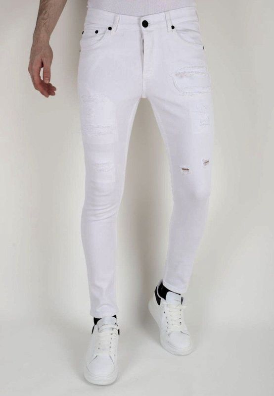 Nette Witte Heren Slim fit Spijkerbroek met Stretch -DP106