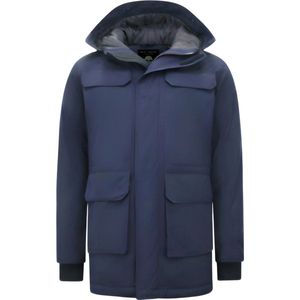 Enos - Lange Winterjas - Parka - Blauw - 65% Katoen 35% Polyester